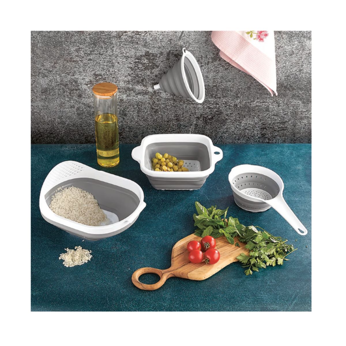 VIP AHMET - Colador de cocina acordeón, set de 4 piezas