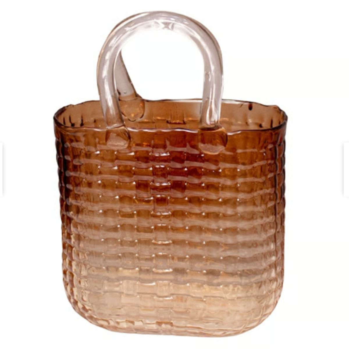 GENERICO - florero de vidrio color marron modelo cartera