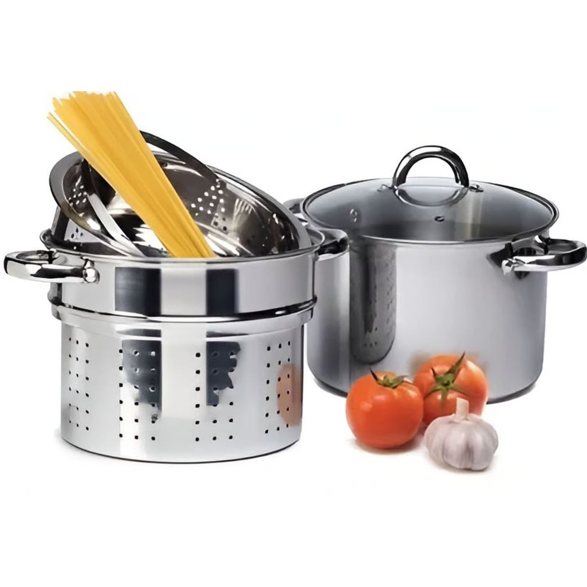 FINEZZA - Espaguetera Finezza FZ-0060SP-IN de Acero Inoxidable de 7L