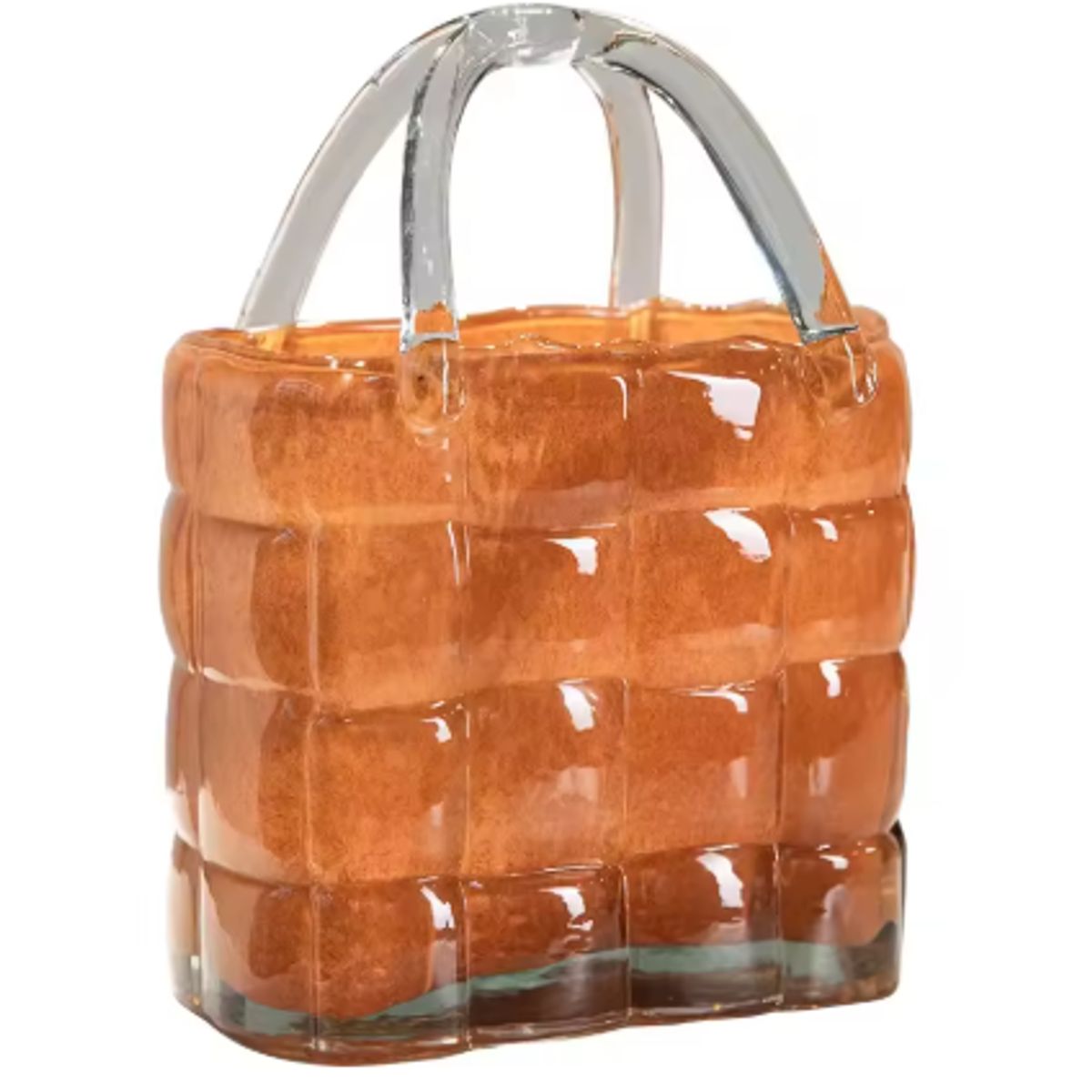 GENERICO - florero de vidrio color marrón claro modelo cartera