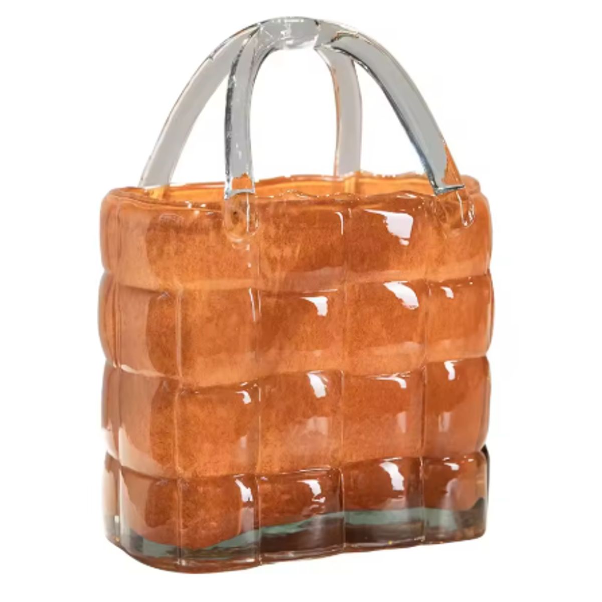 GENERICO - florero de vidrio color marrón claro modelo cartera