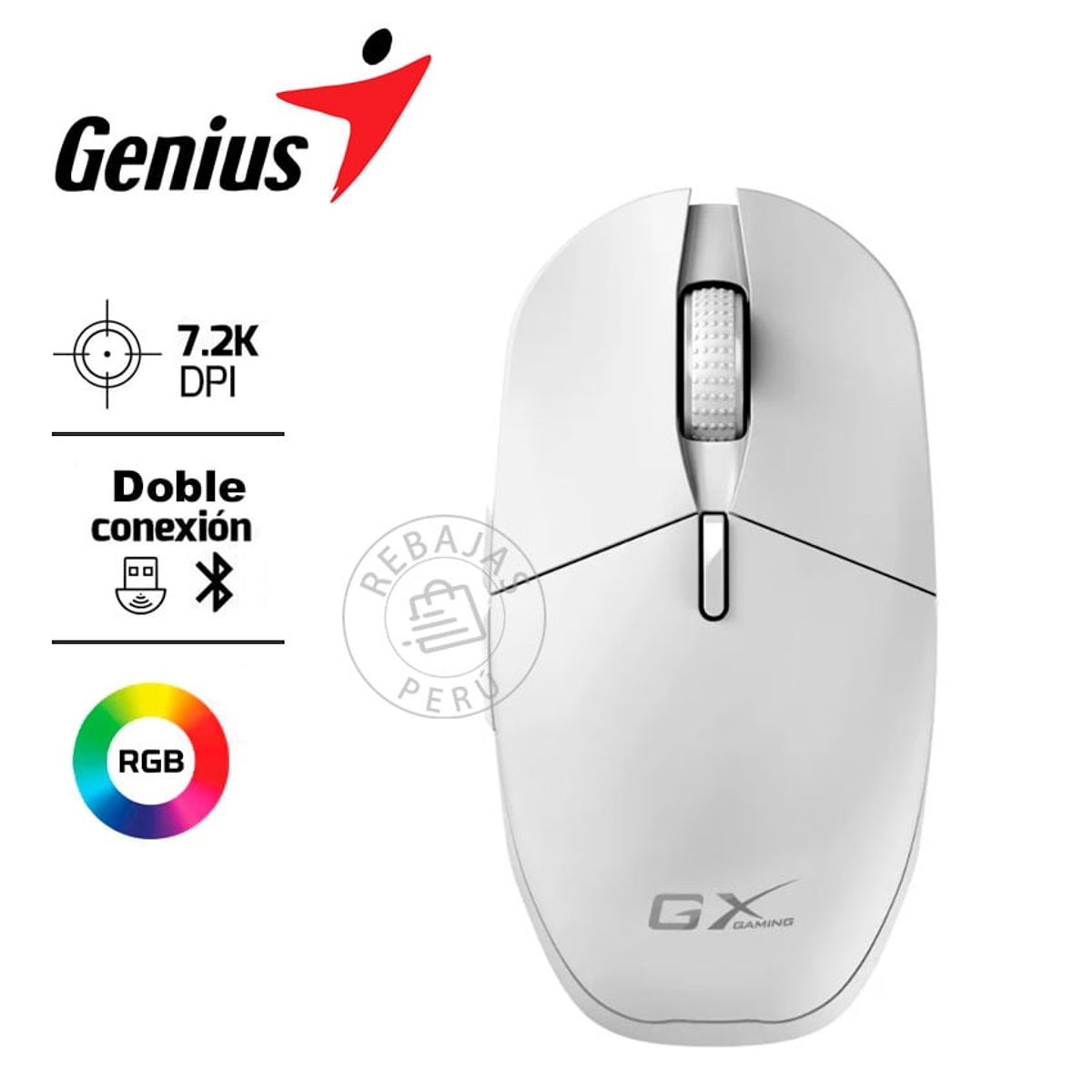 GENIUS GX - Mouse Gaming Inalámbrico Genius GX Scorpion M8250 AI Copilot Blanco