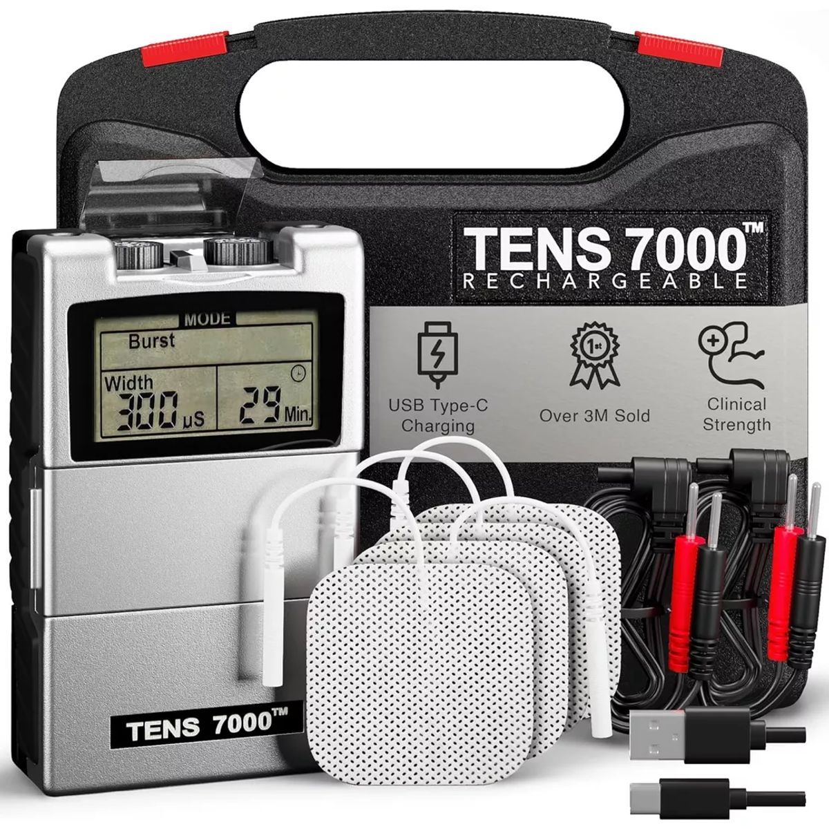 PERUMASSAGE - Electroestimulador TENS 7000 Recargable - Alivio del Dolor