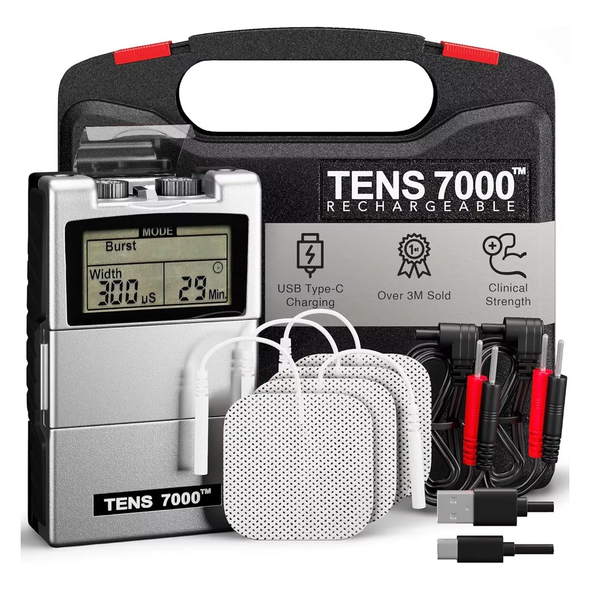 PERUMASSAGE - Electroestimulador TENS 7000 Recargable - Alivio del Dolor