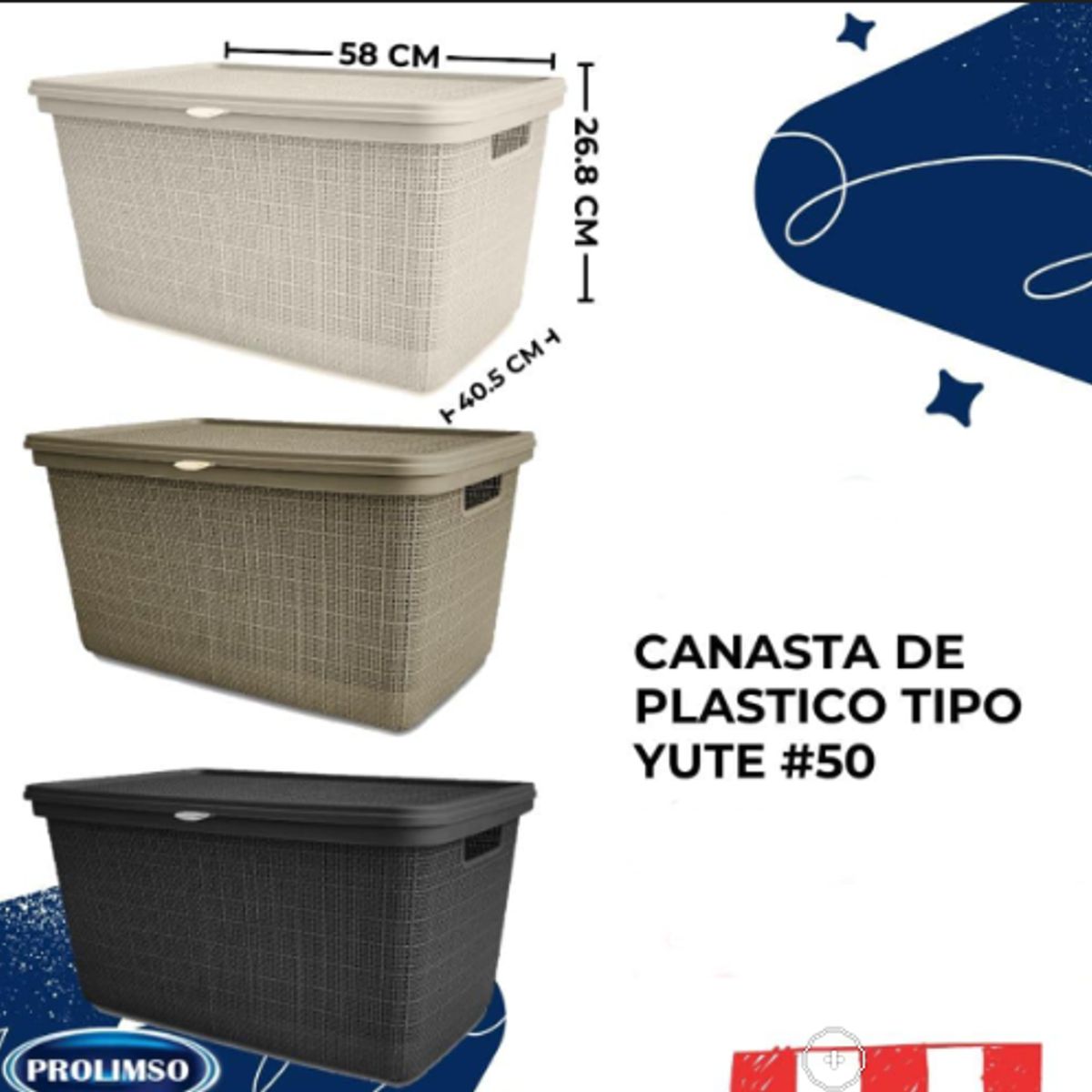 GENERICO - Canasta de tipo yute