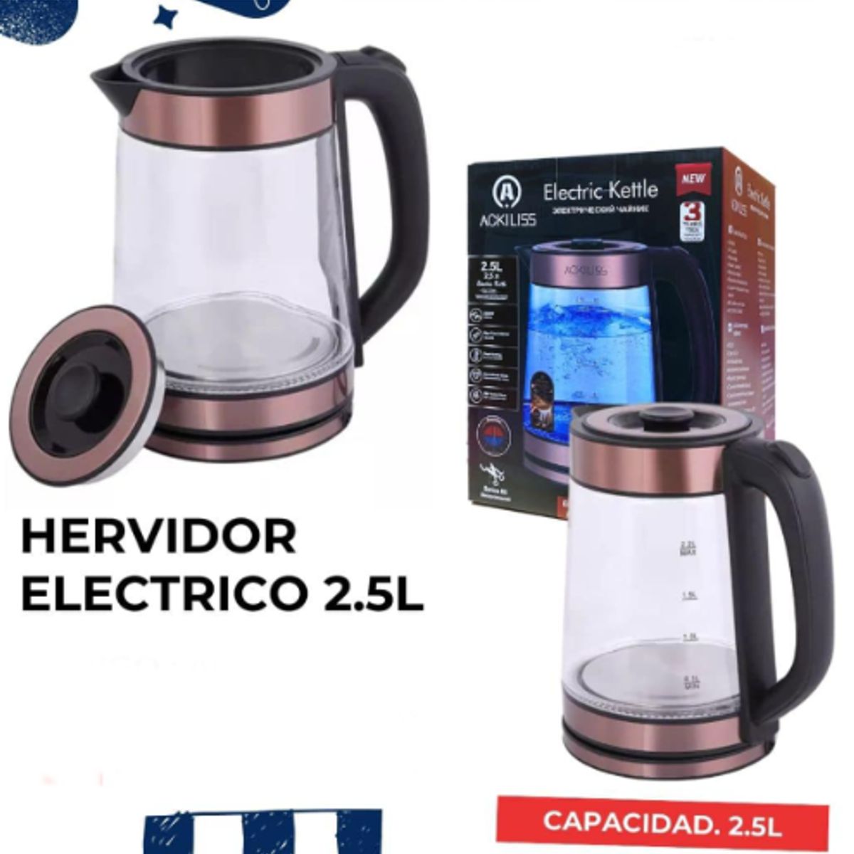 GENERICO - Hervidor Eléctrico Transparente
