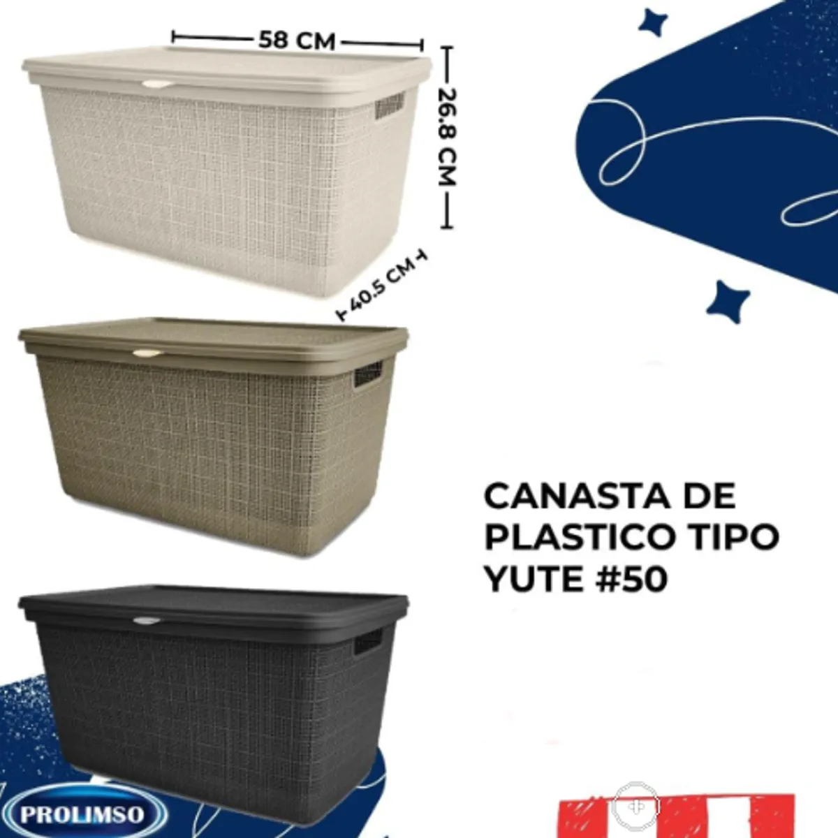 GENERICO - Canasta de tipo yute