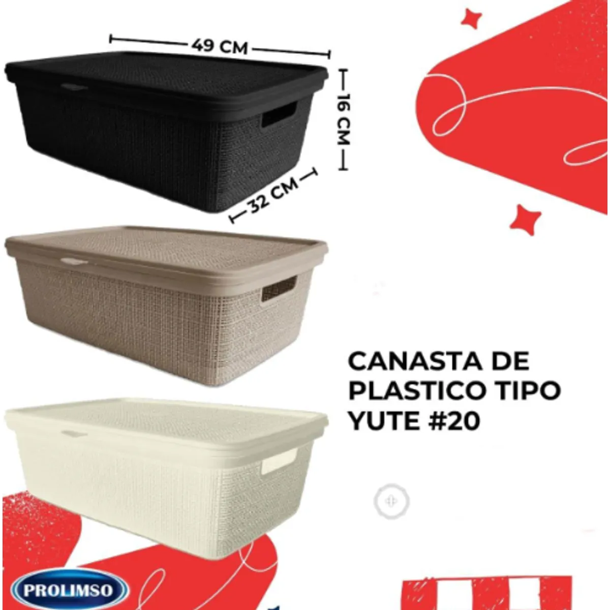 GENERICO - Canasta de tipo yute