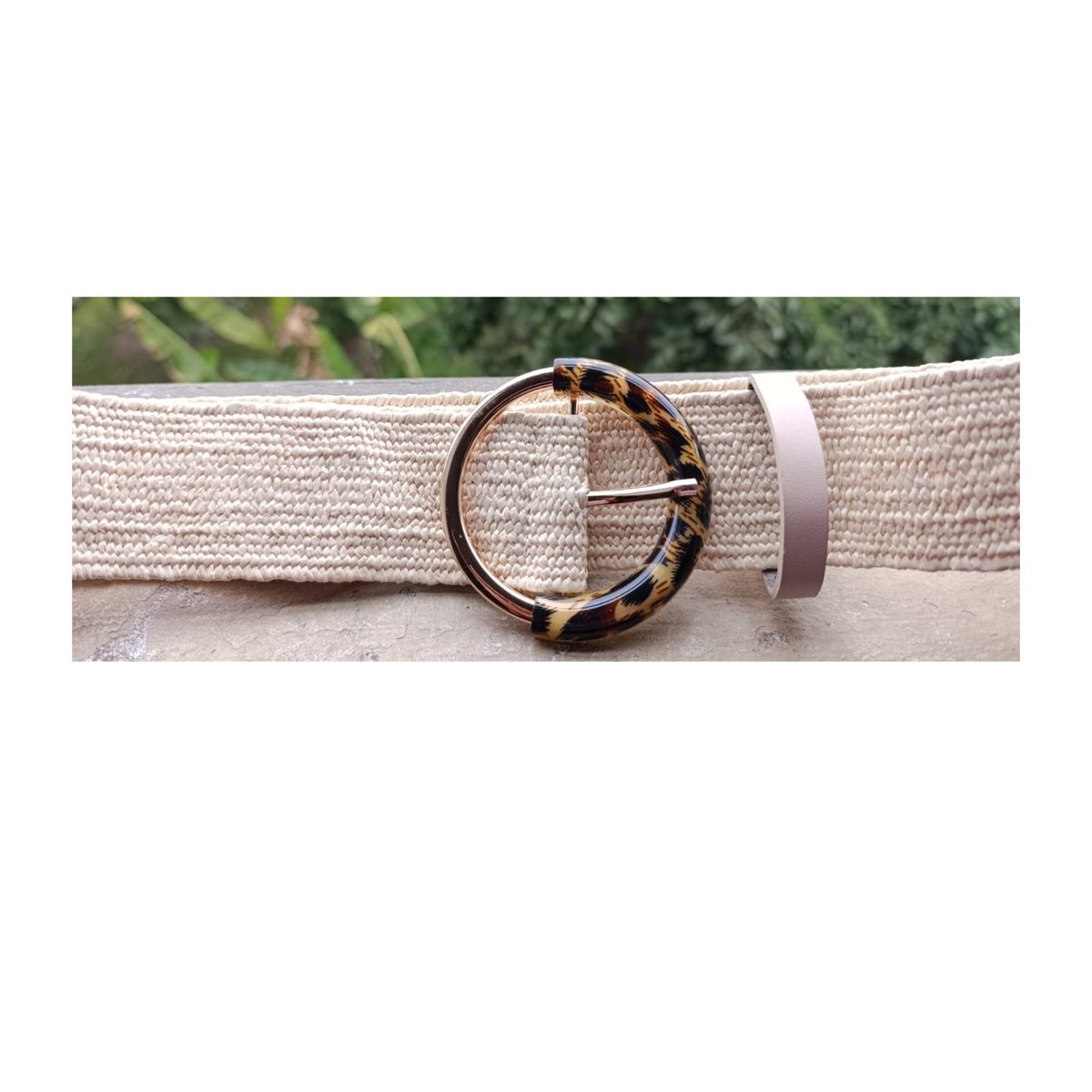 GENERICO - Cinturon Trenzado Estirable para Mujer 100cm  Samy Crema