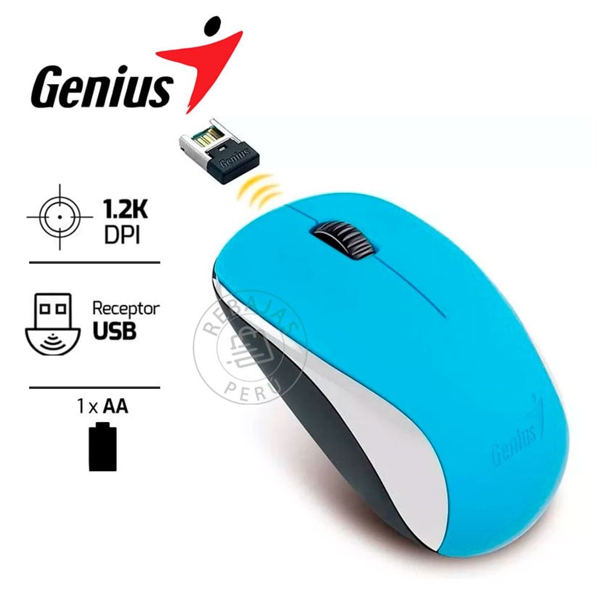 GENIUS GX - Mouse Inalámbrico Genius NX-7000 wireless blueeye Azul