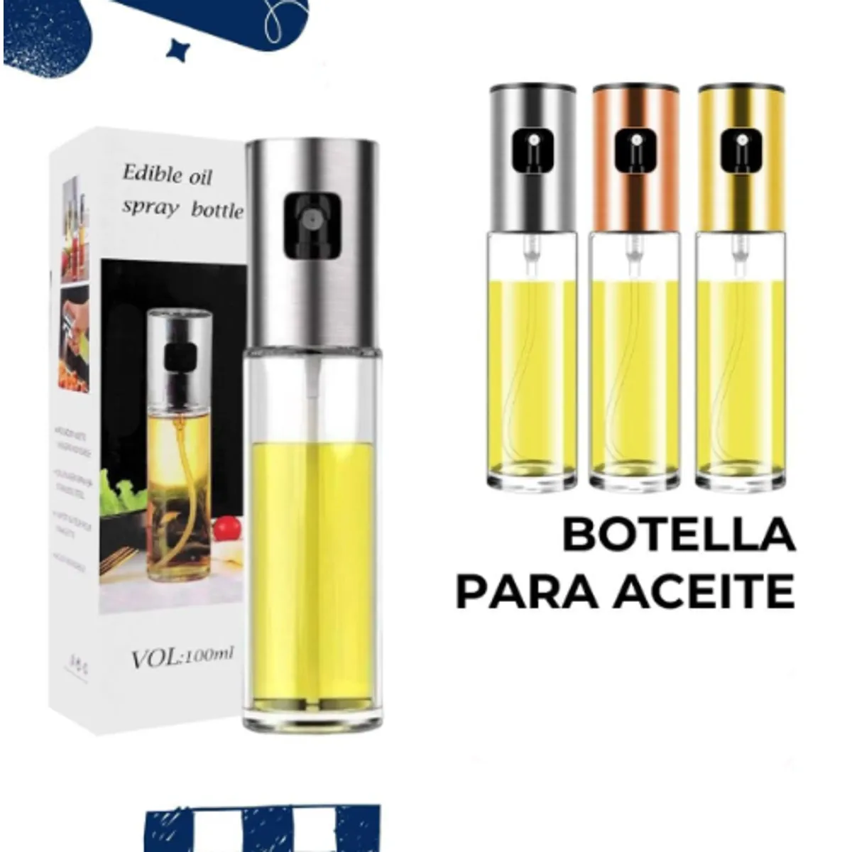 GENERICO - Botella para Aceite de Vidrio