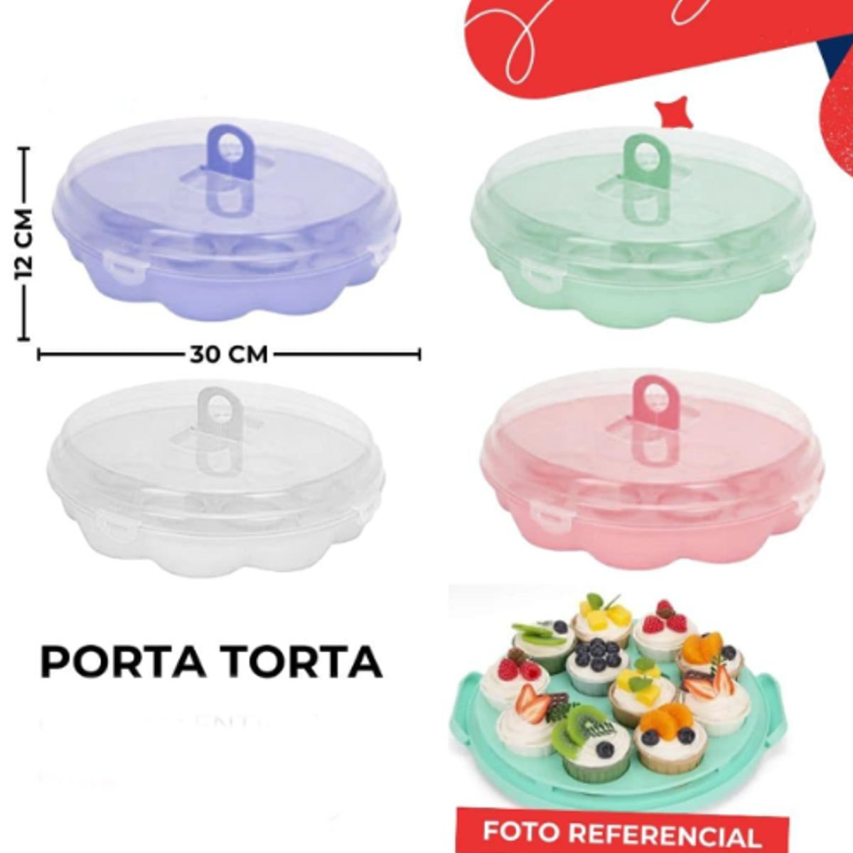 GENERICO - Porta torta de plástico