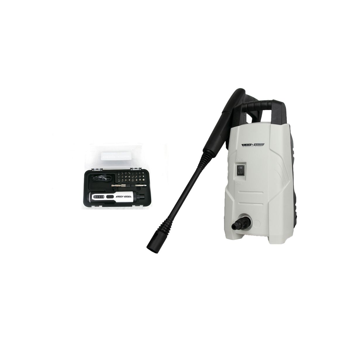 BLACK & WHITE - HIDROLAVADORA + KIT DESATORNILLADOR COMPACTO RECARGABLE