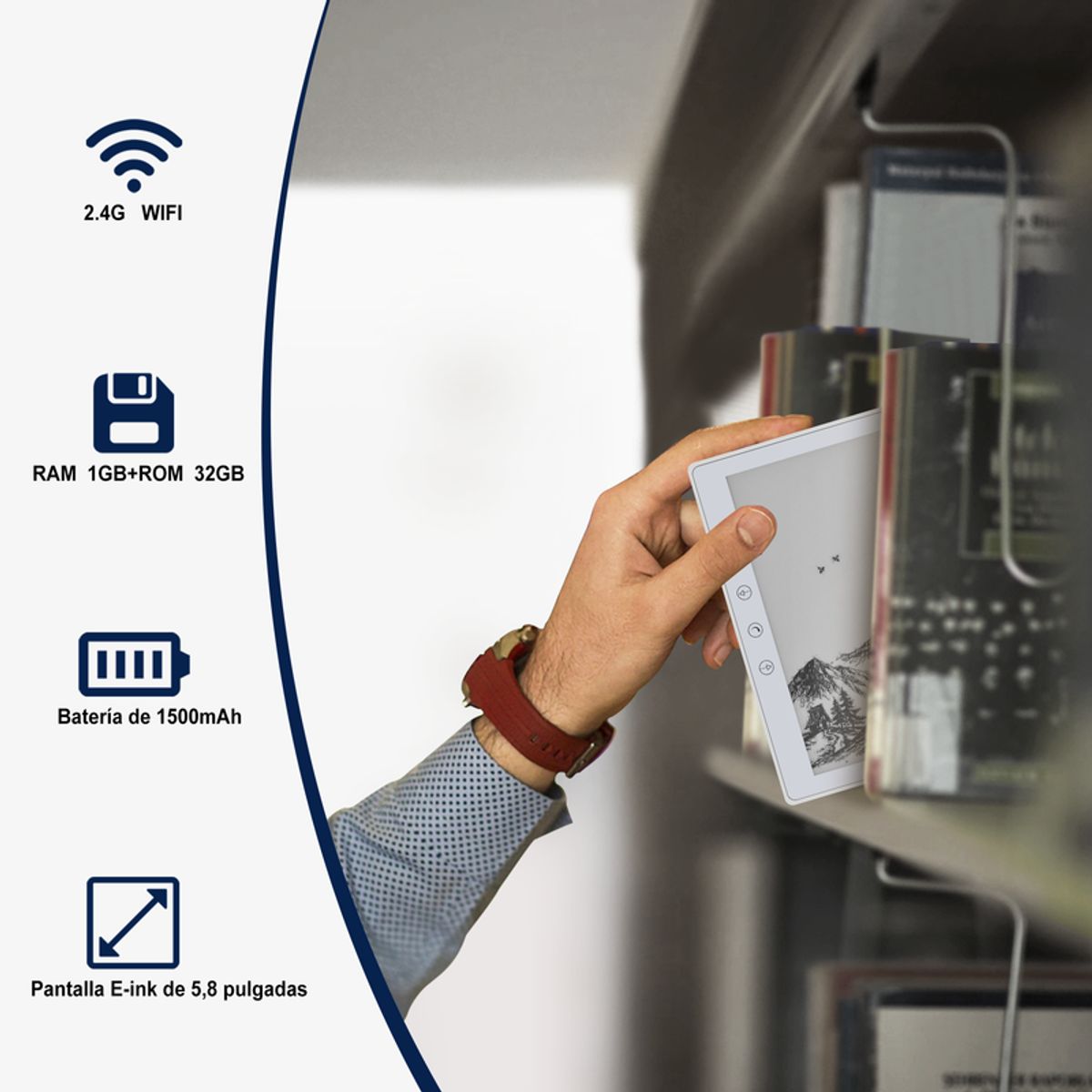 VEIDOO - E-reader Veidoo E-book 6 32GB HD Touch Screen E-Ink Blanco