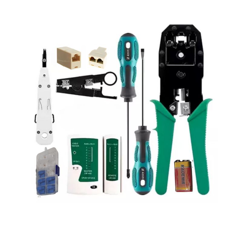 SEISA - Kit Herramientas De Red Tester Crimpador Ponchador Destornillador