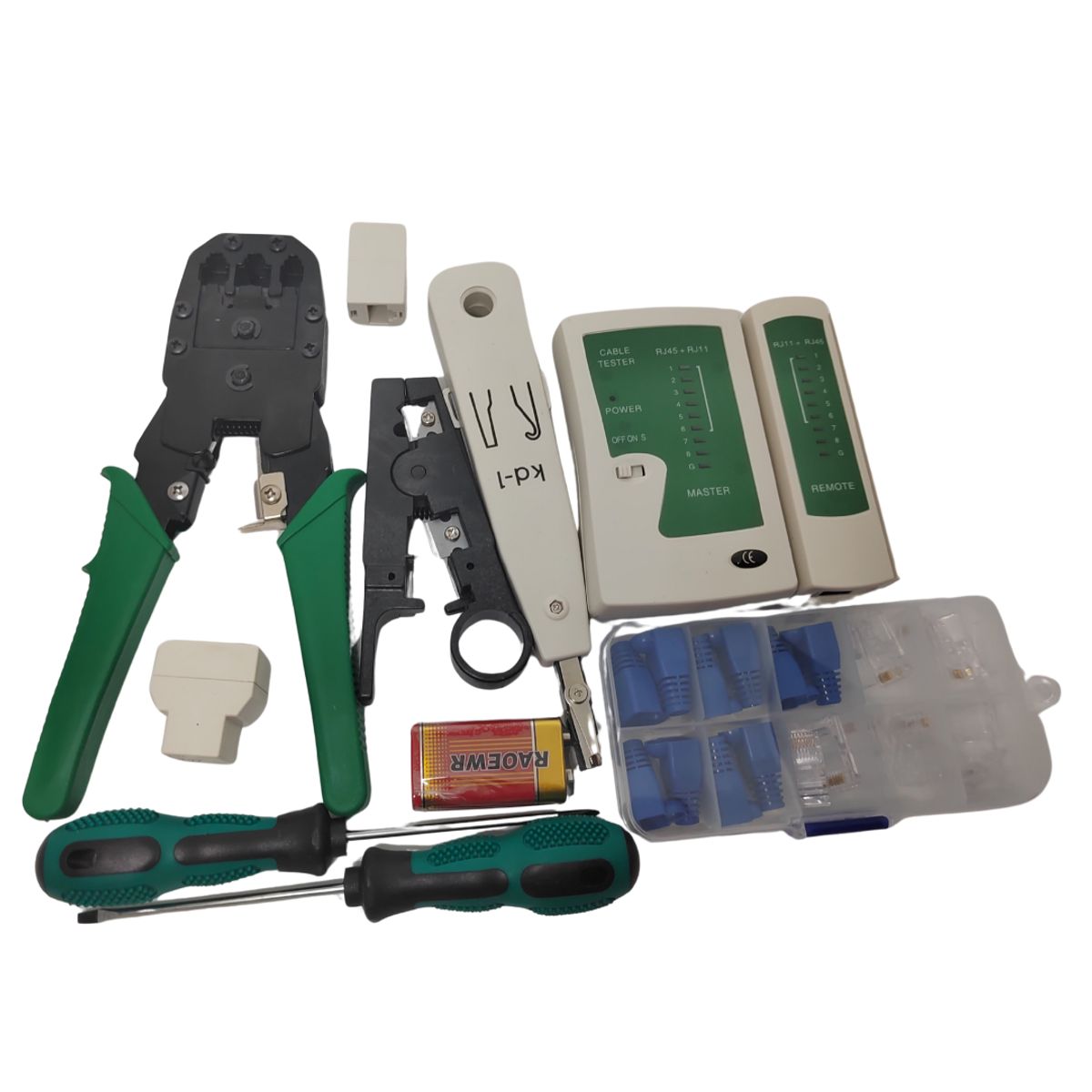 SEISA - Kit Herramientas De Red Tester Crimpador Ponchador Destornillador