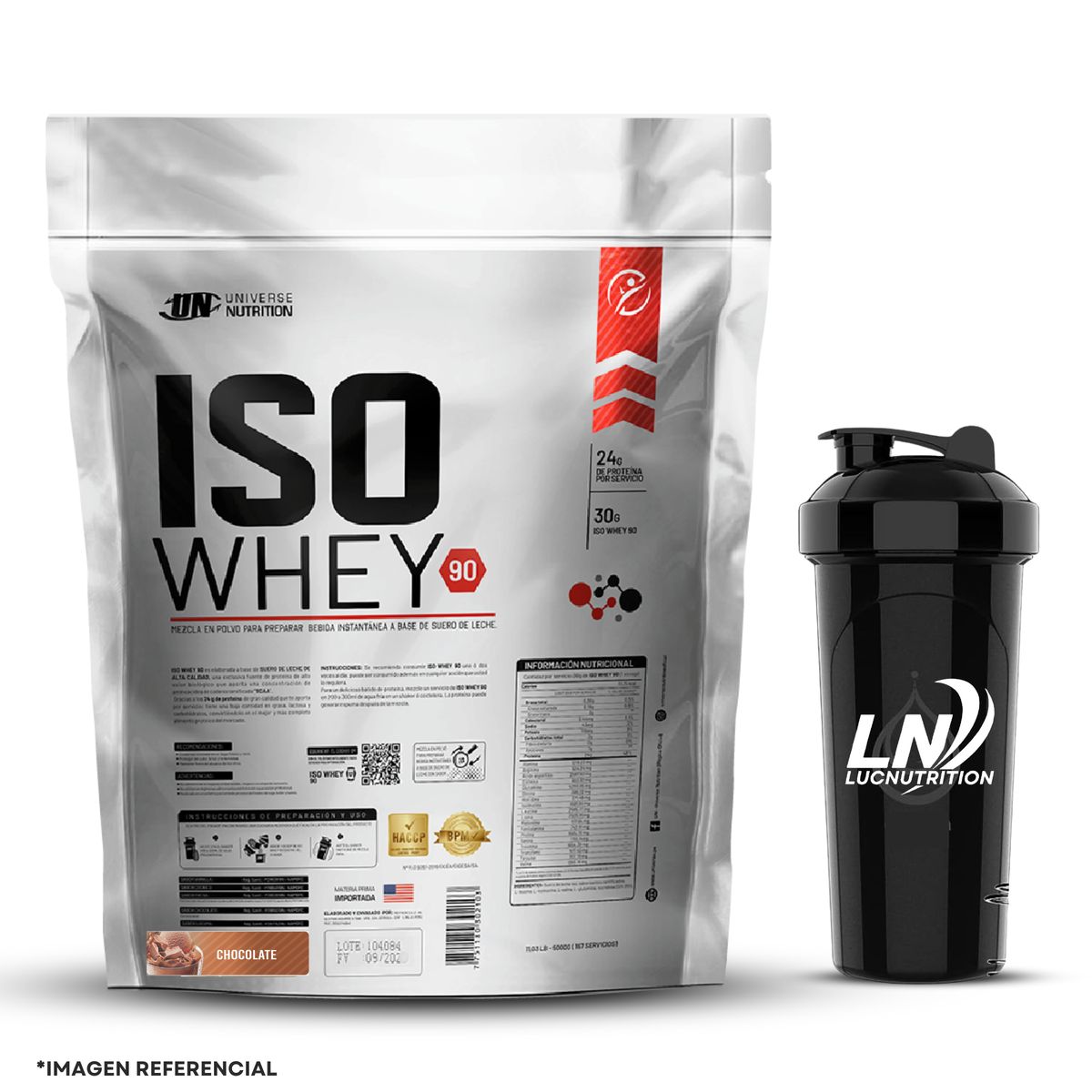 UNIVERSE NUTRITION - Proteina Iso Whey 90 3 kg Chocolate con Shaker