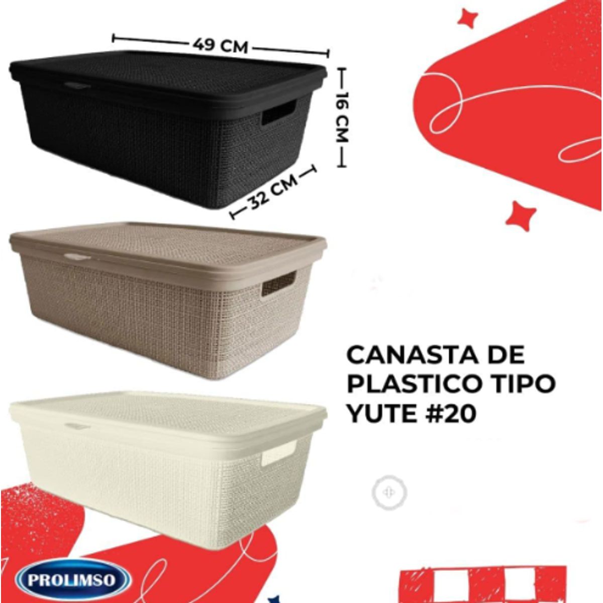 GENERICO - Canasta de tipo yute