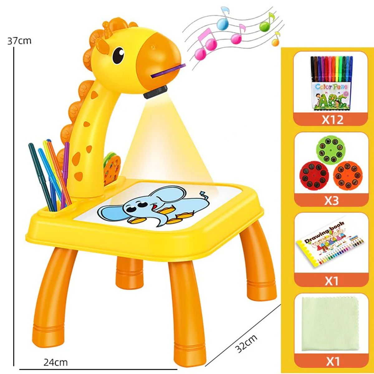 GENERICO - Jirafa Proyector De Dibujo Mesa De Arte Para Niños Amarillo