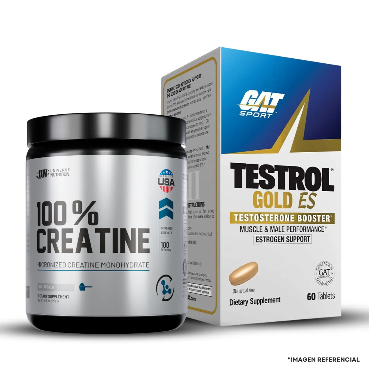 UNIVERSE NUTRITION - Creatine universe nutrition 250 g + Testrol Gold Gat Sport - Pack