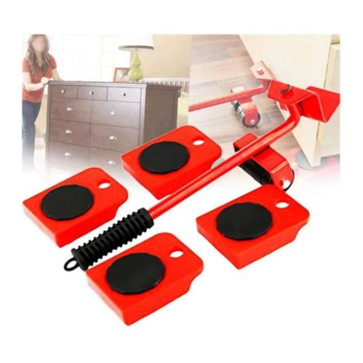 GENERICO - Juego de Ruedas Herramientas para Mover Muebles