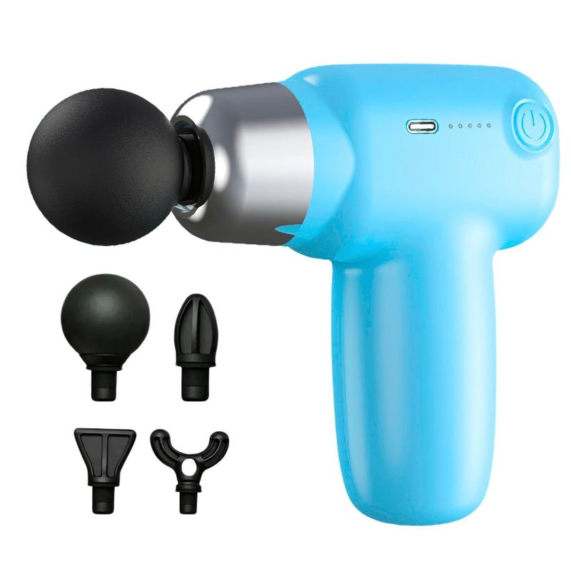 VICTORIA - Pistola de Masaje Muscular Portable - 5 Velocidades - 4 Cabezales