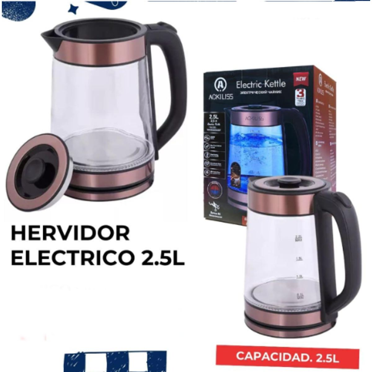 GENERICO - Hervidor Eléctrico Transparente