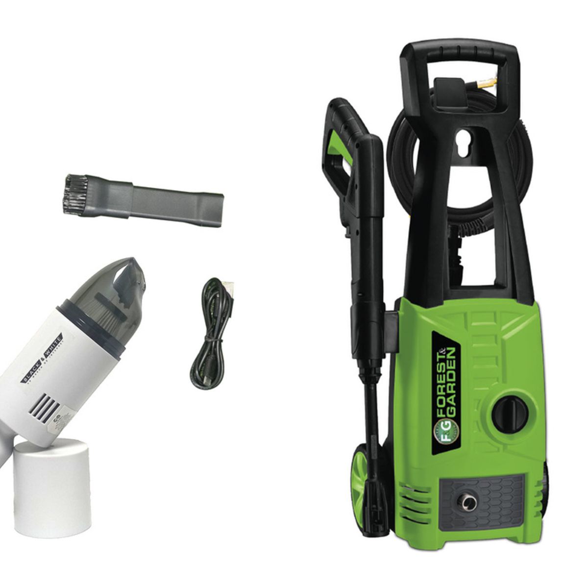 BLACK & WHITE - HIDROLAVADORA ELÉCTRICA + ASPIRADORA DE MANO - BLACK & WHITE