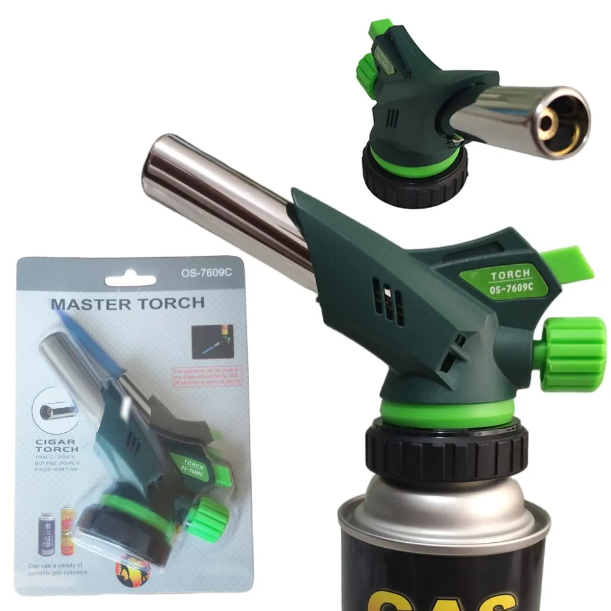 GENERICO - Kit mini Soplete Flameador Profesional Cocina adaptable mas Gas butano