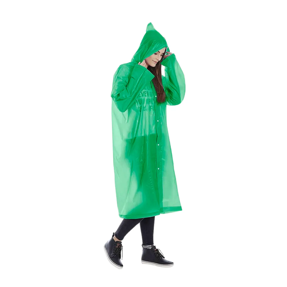 GENERICO - Poncho Para Lluvia Ligero Impermeable con Manga Capucha y Botones