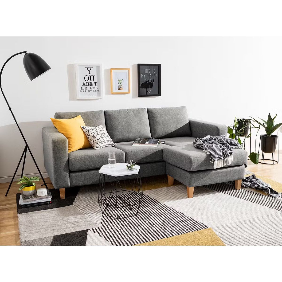 GENERICO - Seccional 3 Cuerpos Ginebra Intercambiable - Gris Claro