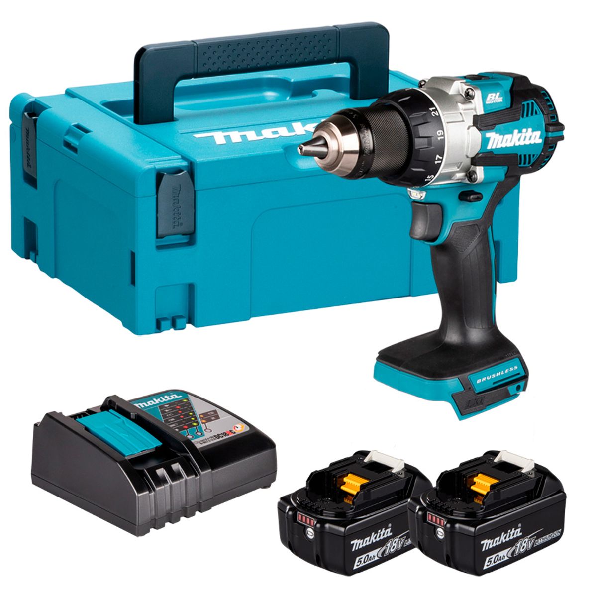 MAKITA - Taladro Atornillador Makita DDF489RTJ Brushless 18V BL 2x5Ah
