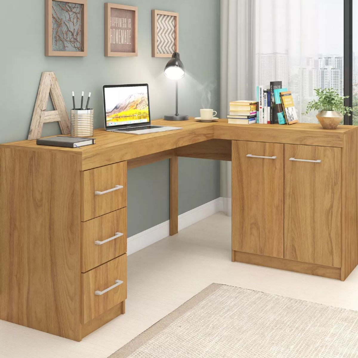 NACION MUEBLES - ESCRITORIO NACION MUEBLES BELSY COLOR MADERA