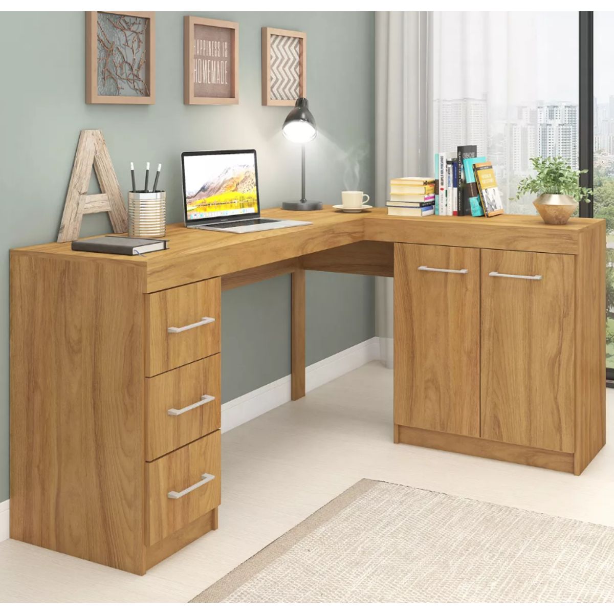 NACION MUEBLES - ESCRITORIO NACION MUEBLES BELSY COLOR MADERA