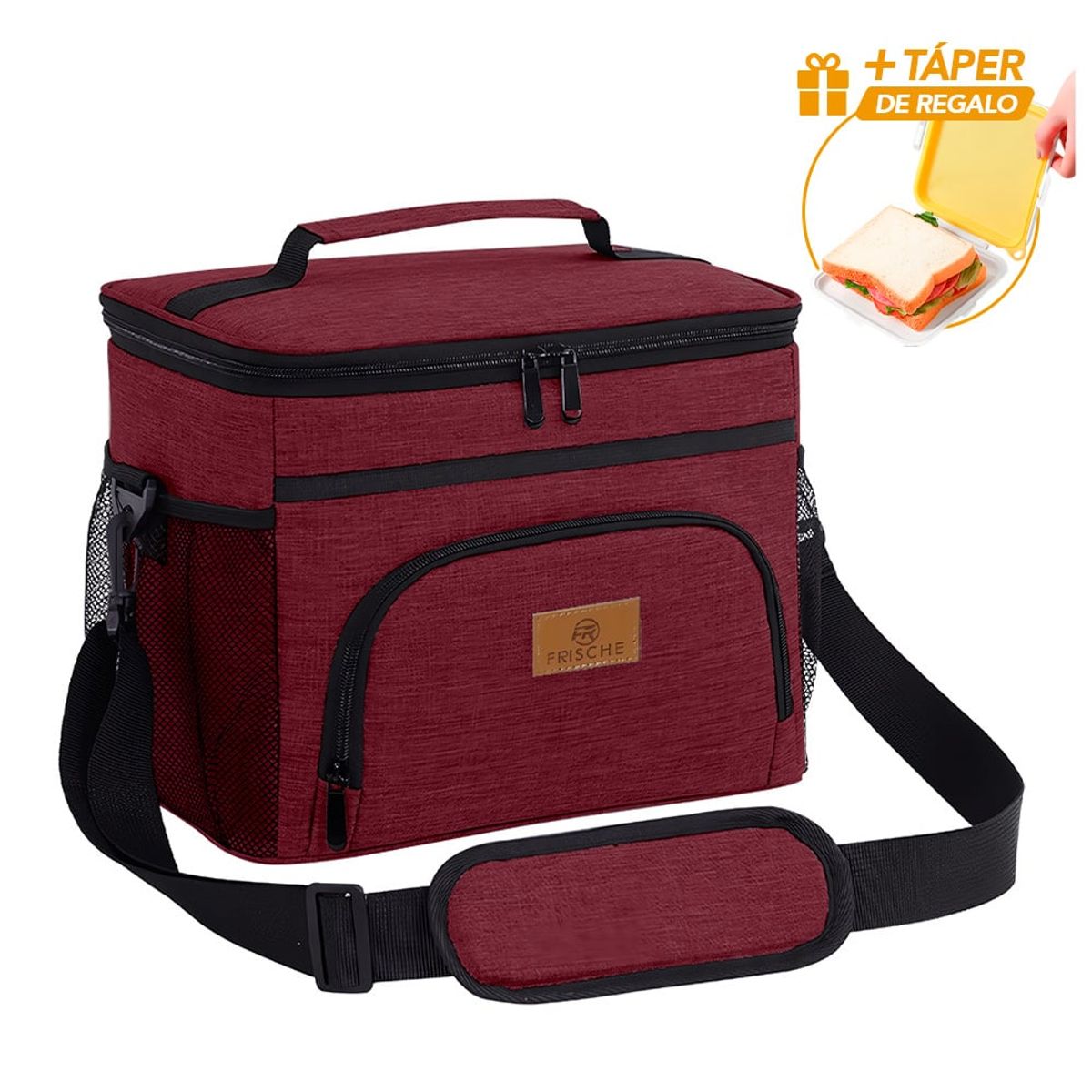 KELLER - Lonchera Térmica Impermeable para Comida RJ Y60 Y Táper de Regalo A88