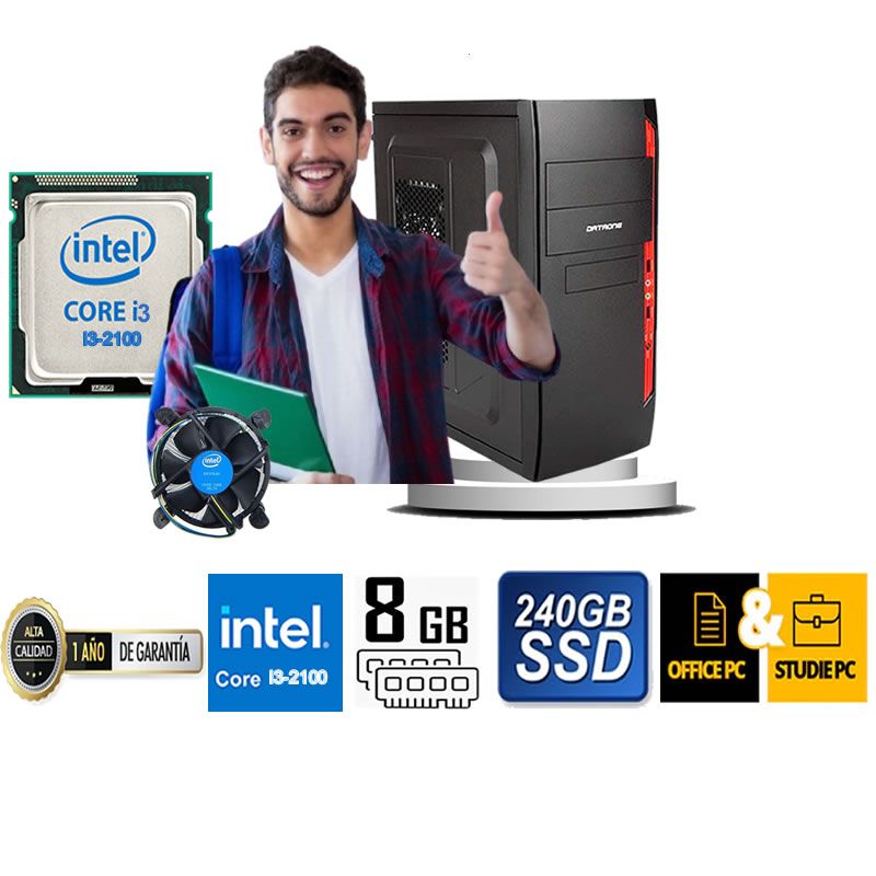 DATAONE - COMPUTADORA DE ESCRITORIO CORE I3 2100  8GB RAM 240  GB SSD
