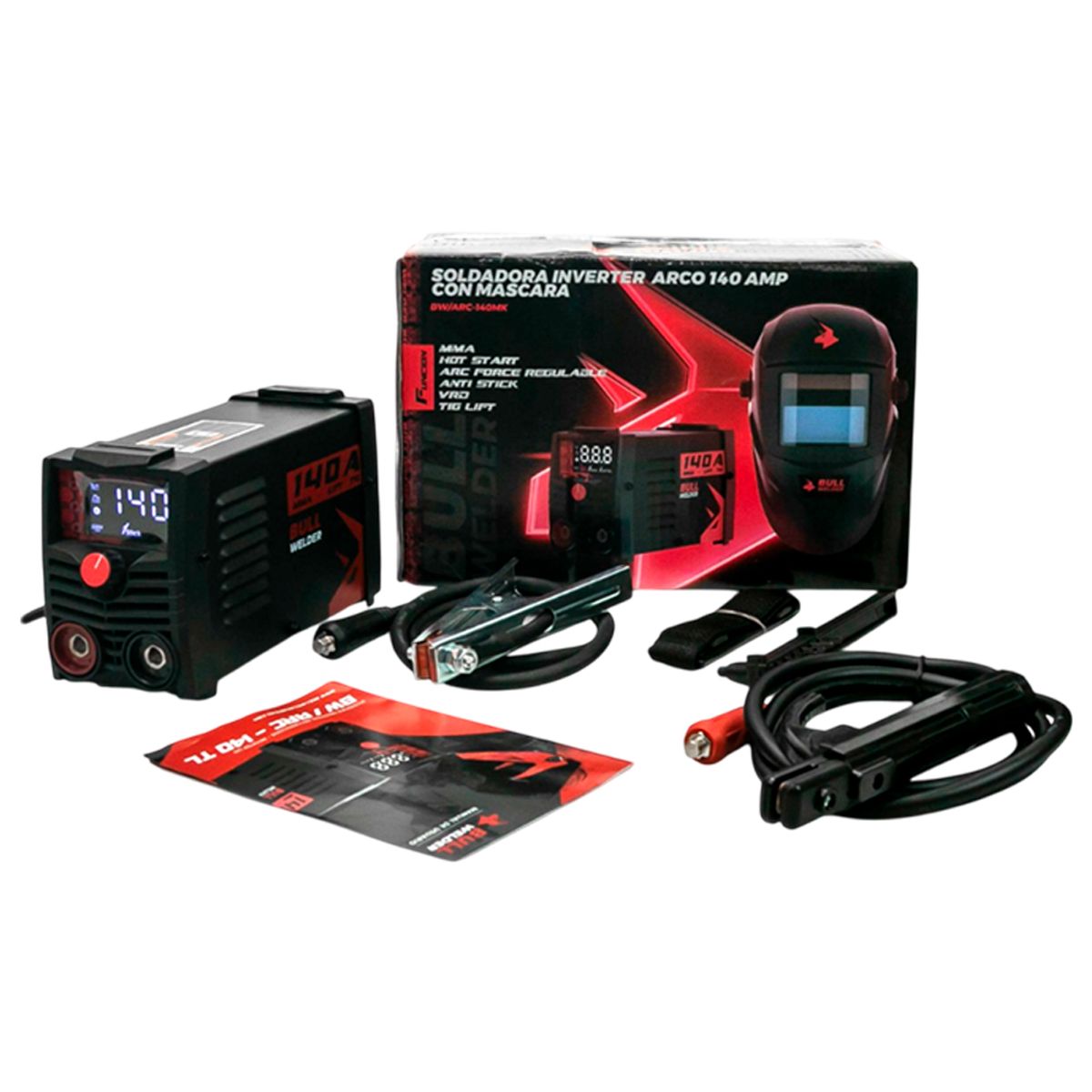GENERICO - Soldadora Inverter Bull Welder Arco 140A + Mascara