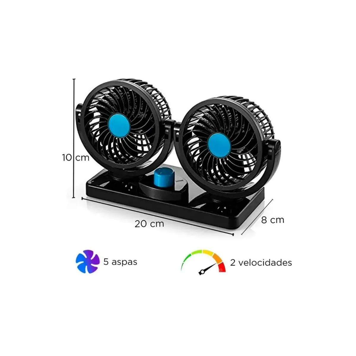 GENERICO - Ventilador Auto 360 Turbo Giratorio Graduable P