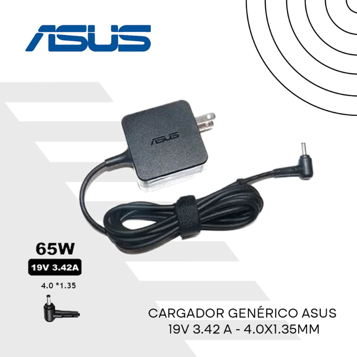 GENERICO - Cargador Asus compatible 19v 3.42 A - 4.0x1.35mm