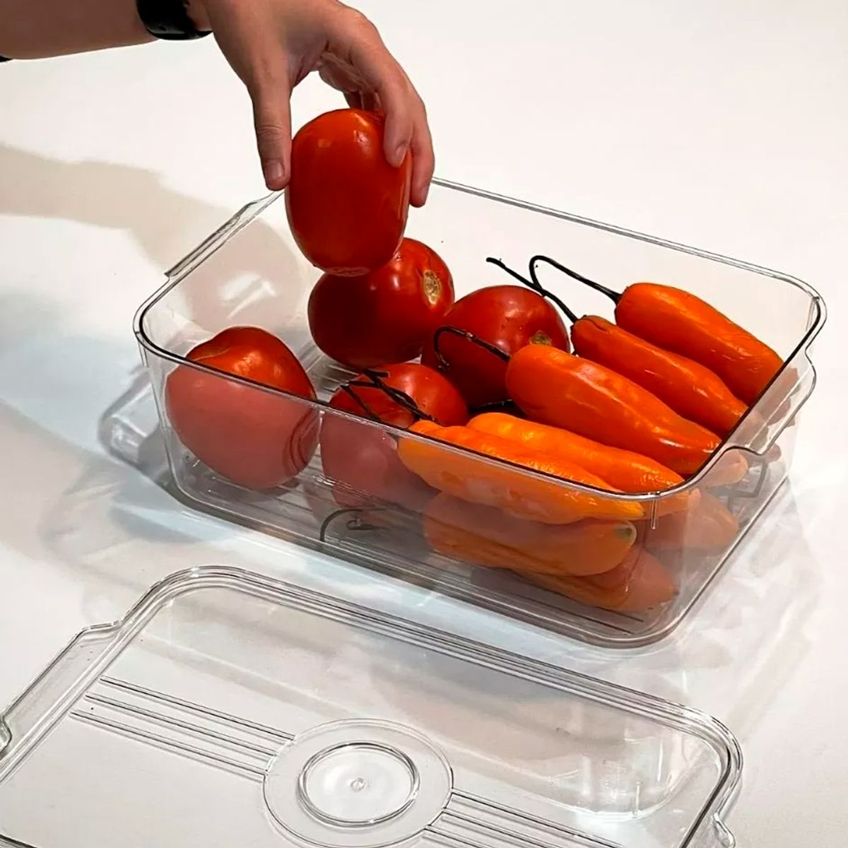 INSPIRA - Caja de Almacenamiento para Refrigerador con Drenaje 15 cm