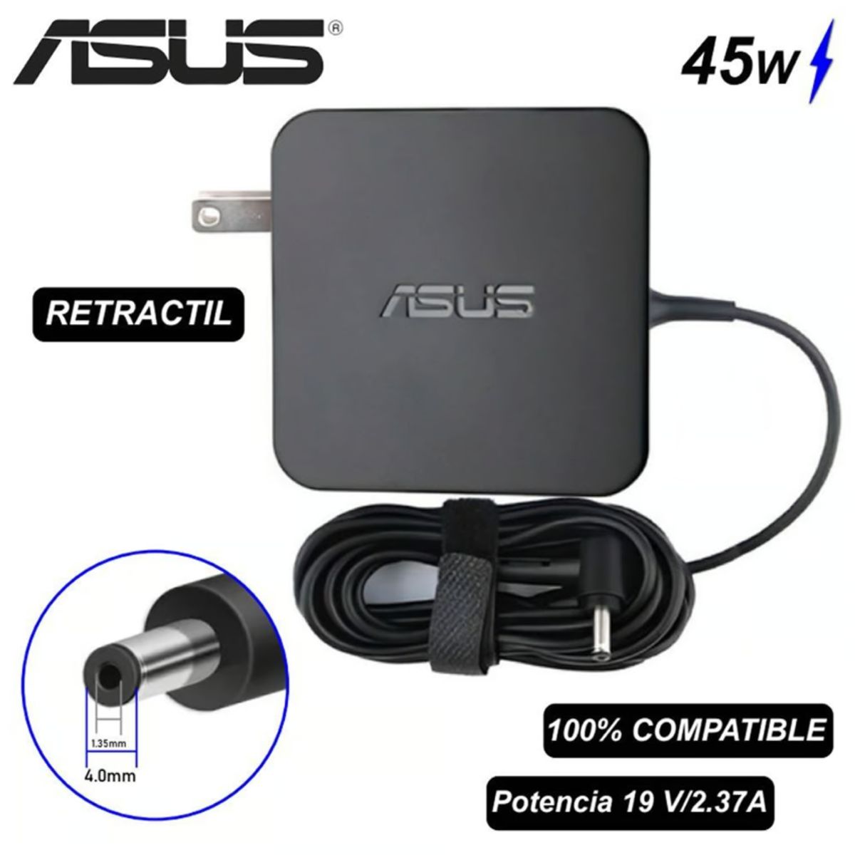 GENERICO - Cargador ASUS 19V 2 37A 45W 4.0 x  1.35mm