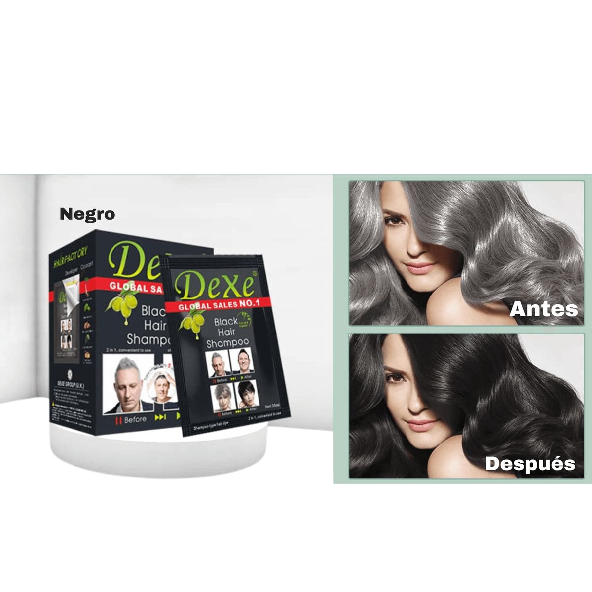 OEM - Shampoo Colorante Dexe  Cabello Negro