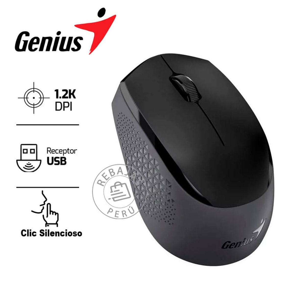 GENIUS GX - "Mouse Inalámbrico Genius NX-8006S BlueEye 1200 DPI Silent Click Negro