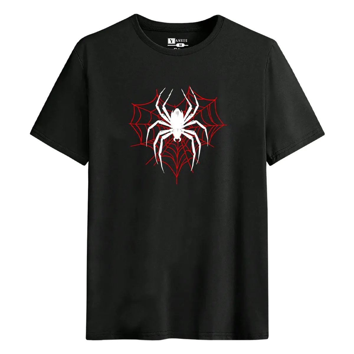 YANSUS - Polo Hombre Yansus Negro Estampado Araña