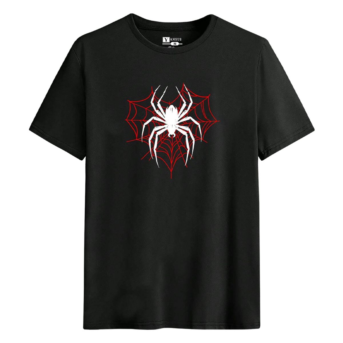 YANSUS - Polo Hombre Yansus Negro Estampado Araña
