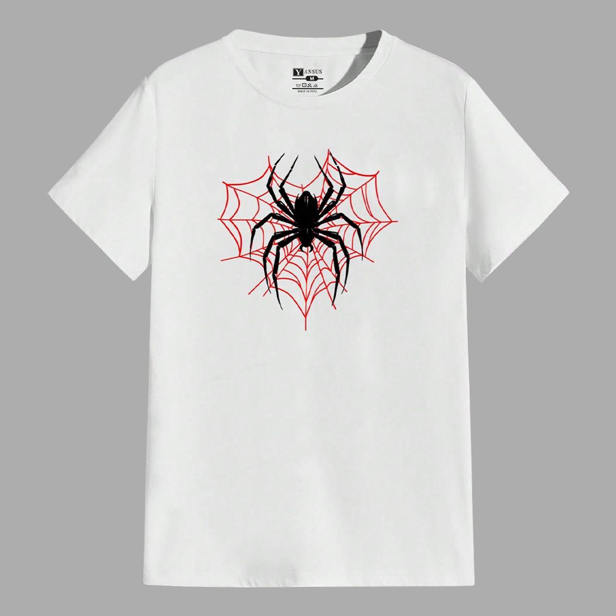 YANSUS - Polo Hombre Yansus Negro Estampado Araña