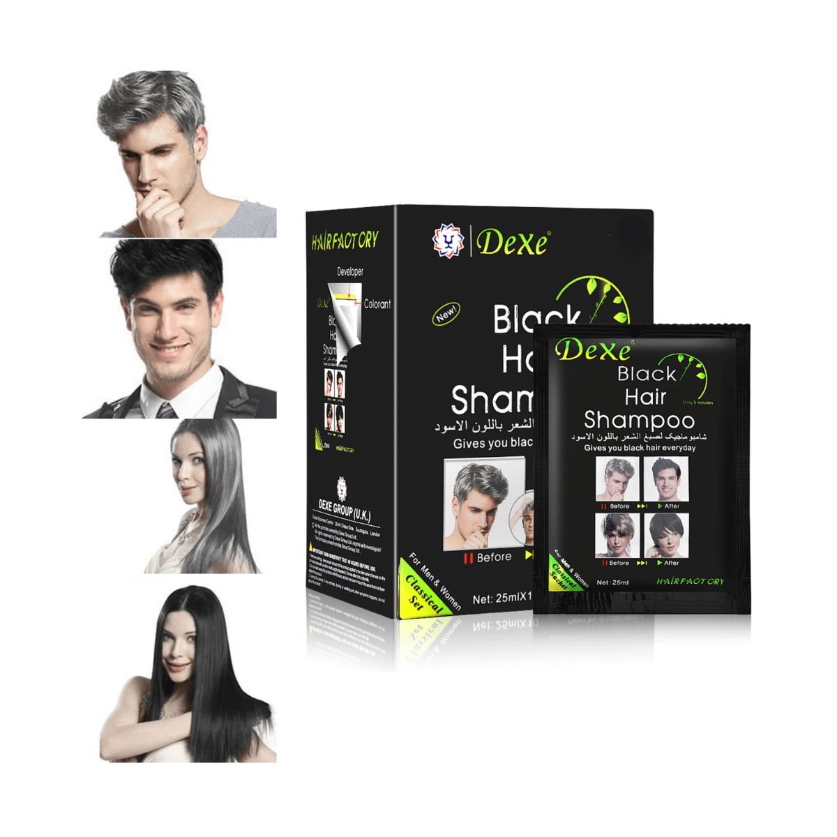 OEM - Shampoo Colorante Dexe  Cabello Negro