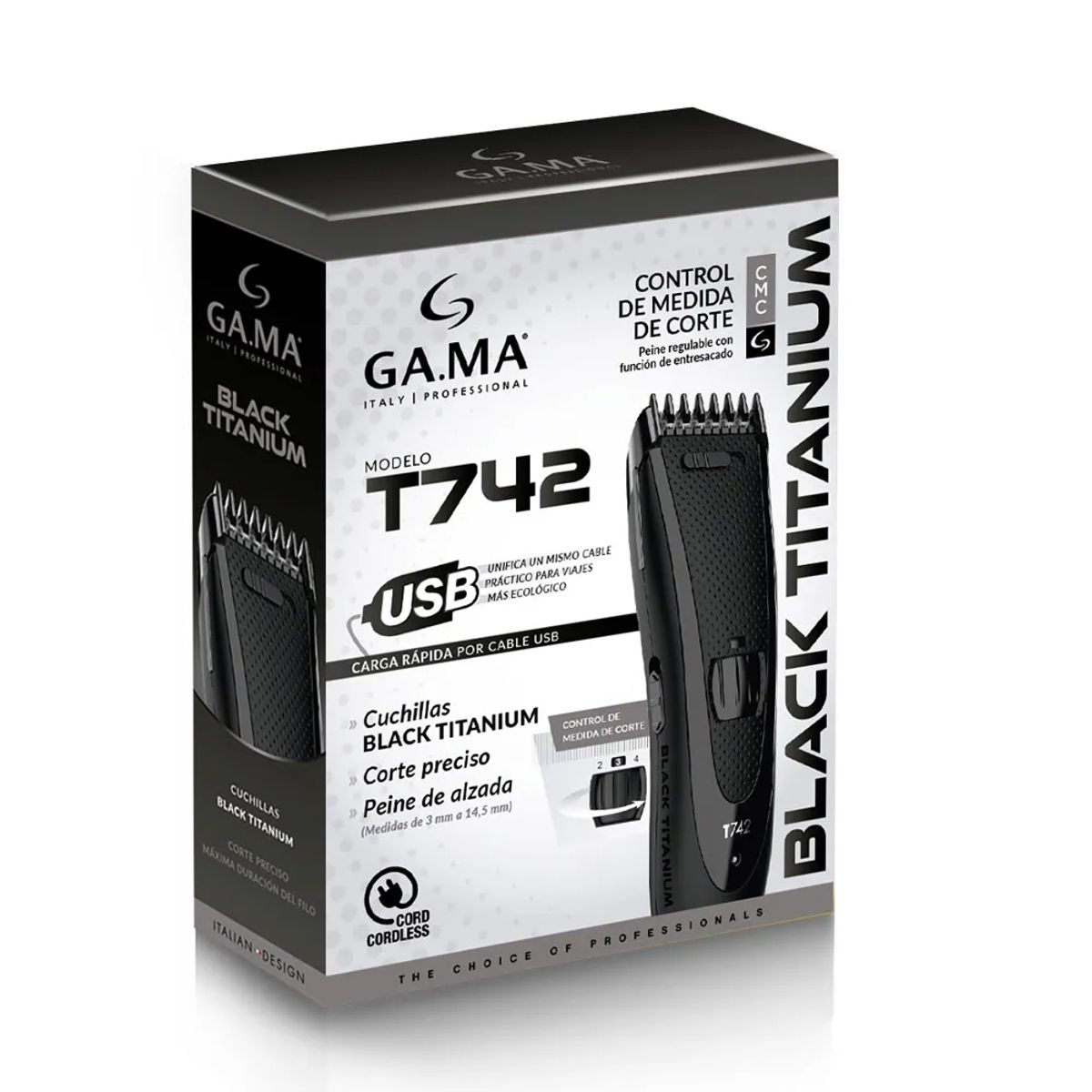 GAMA - Cortapelos Black Titanium T742