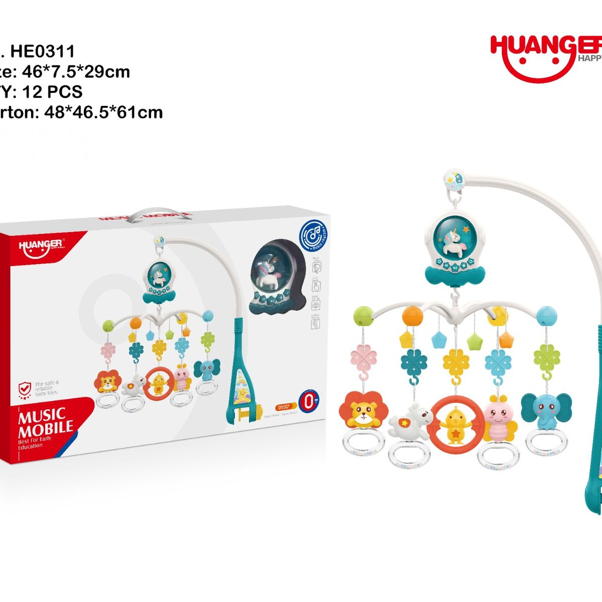 HUANGER - Movil Musical para Cuna Unicornio Azul