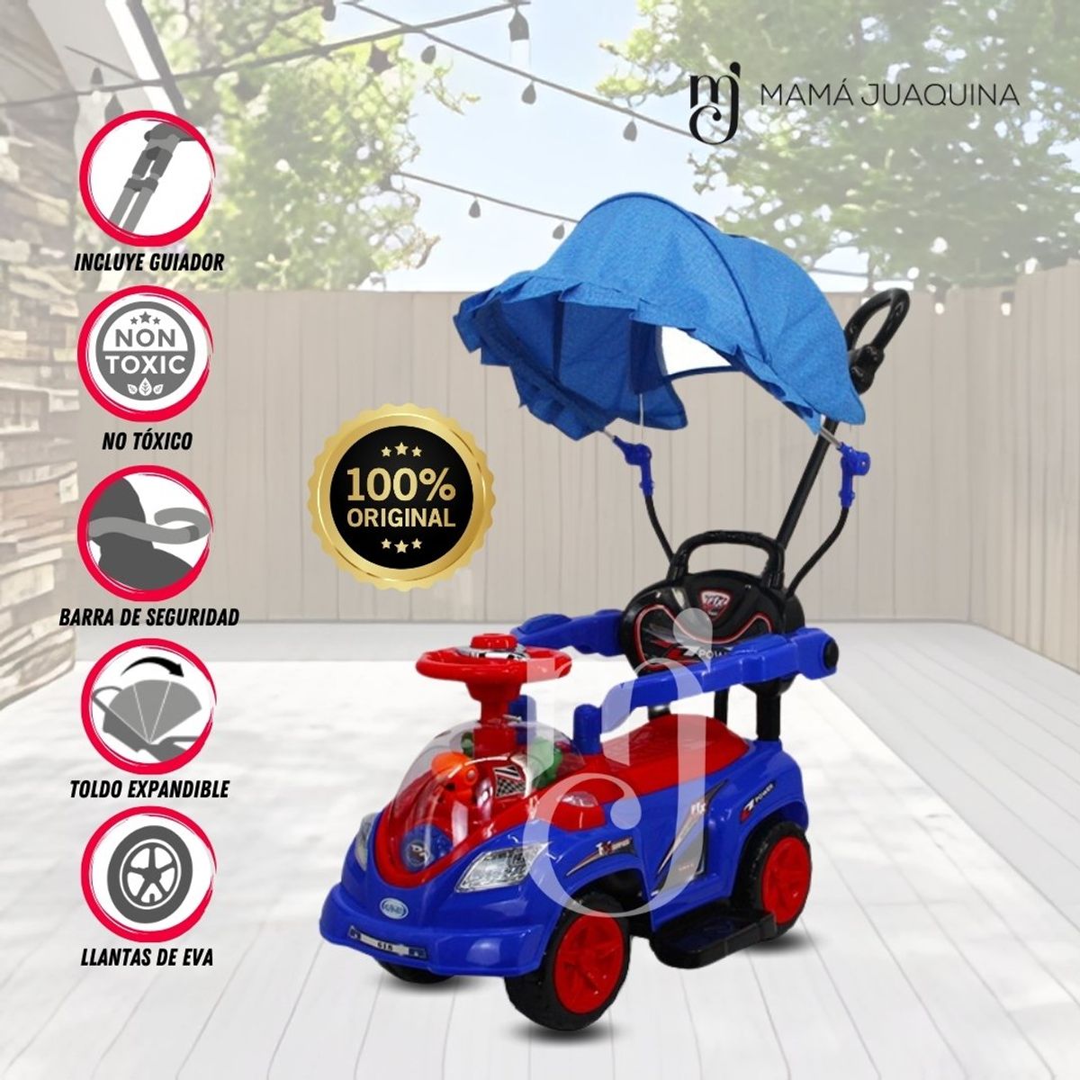 BABY - Correpasillo Guiador a Batería «TOKUMBO II» Blue